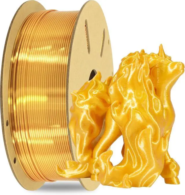 Main image of 1KG Silk Metalic Shiny Gold PLA 3D Printer Filament, Widely Support for Most 3D Printing Printer, 2.2lbs 1KG 1.75mm 3D Printing Silk PLA Material