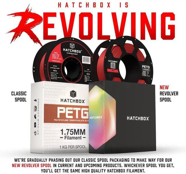 Alt view image 3 of 7 - HATCHBOX PETG 3D Printer Filament, Dimensional Accuracy +/- 0.03 mm, 1 kg Spool, 1.75 mm, Black