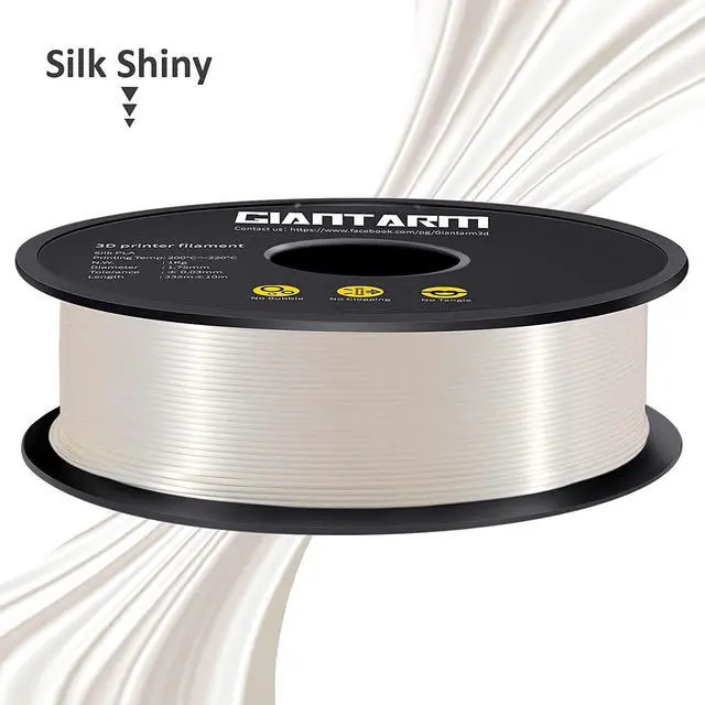 Alt view image 6 of 7 - GIANTARM 3D Printer Filament, Silk White Pla Filament, 1Kg(2.2lbs) Spool, 1.75mm Dimension Accuracy +/- 0.03mm, 3D Printing Filament