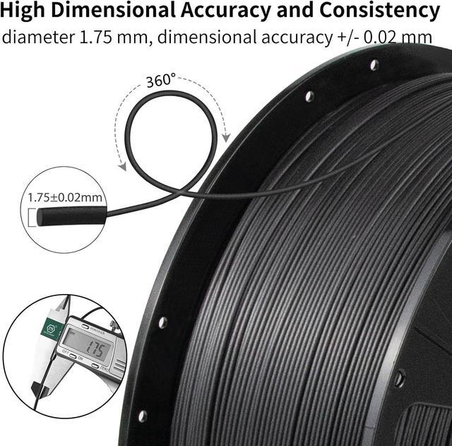 Alt view image 7 of 7 - IEMAI PETG Carbon Fiber Filament 1.75mm, Matte Black PETG-CF, Heat-Resistant, High Strength & Rigidity 3D Printer Filament, 1kg Spool Designed for Complex Models and Functional Parts