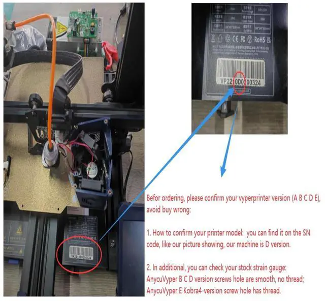 Alt view image 2 of 7 - BCZAMD Anycubi Hotend Mounting Block Kit, Strain Gauge Sensor Spare Parts The Hole Has No Thread for Automatic Leveling on Anycubi Vyperr Series (B C D) 3D Printer Parts Replacment
