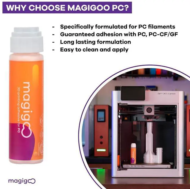Alt view image 6 of 6 - MPC2018 3D Printer Adhesive Glue for Polycarbonate Filament - Long-Lasting and Reduces Warping on Flex Plate, Glass, PEI, Buildtak, Kapton - 3D Printing Accessories, Tools or Supplies (50ml)