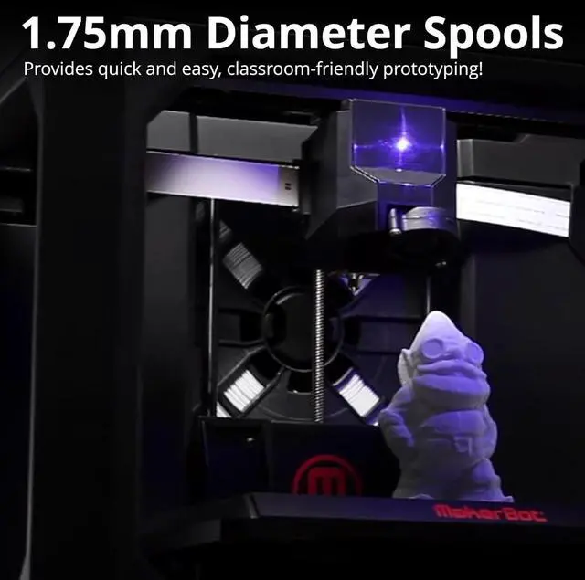 Alt view image 3 of 6 - MakerBot PLA 3D Printing Filament Large Spool for Replicator+ and 5th Gen 3D Printers (Cool Gray)