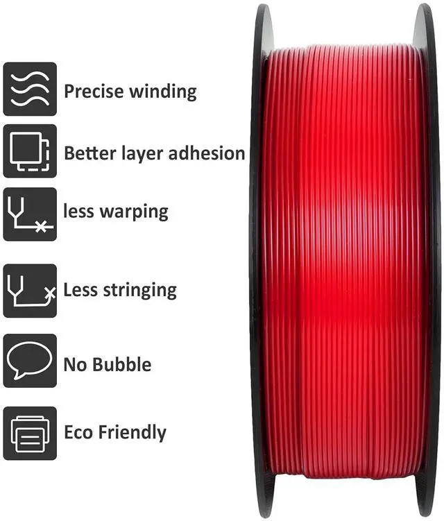 Alt view image 2 of 7 - GIANTARM 3D Printer Filament, Red Pla Filament, 1Kg(2.2lbs) Spool, 1.75mm Dimension Accuracy +/- 0.03mm, 3D Printing Filament