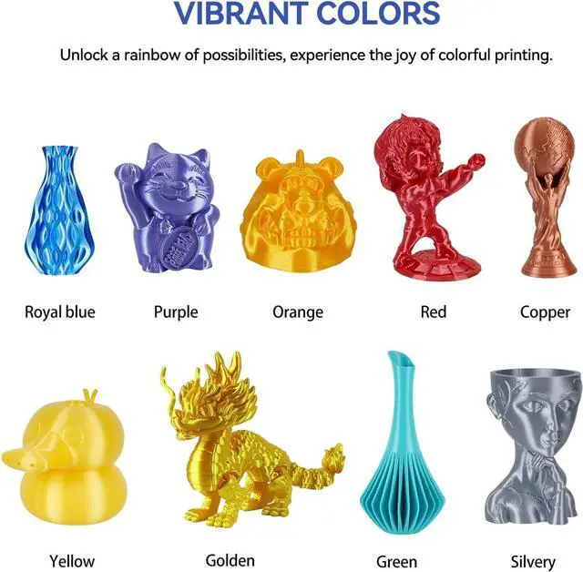 Alt view image 2 of 7 - Kingroon Silk PLA 3D Printer Filament, Dimensional Accuracy +/- 0.03 mm, 1 kg Spool(2.2lbs), PLA Shiny Filament 1.75 mm (Gold)