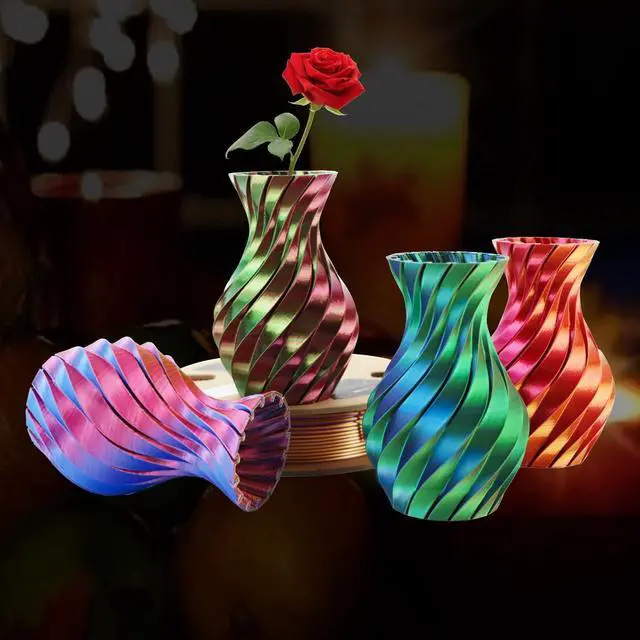 Alt view image 6 of 7 - LOVOON 3D PLA Filament 1.75mm Bundle, Tricolor 3D Printer Filament Bundle, Rainbow Silk PLA Filament Bundle, PLA Filament for 3D Printer 3D Pen, Dimensional Accuracy +/-0.02mm, 200g x 4 Spools