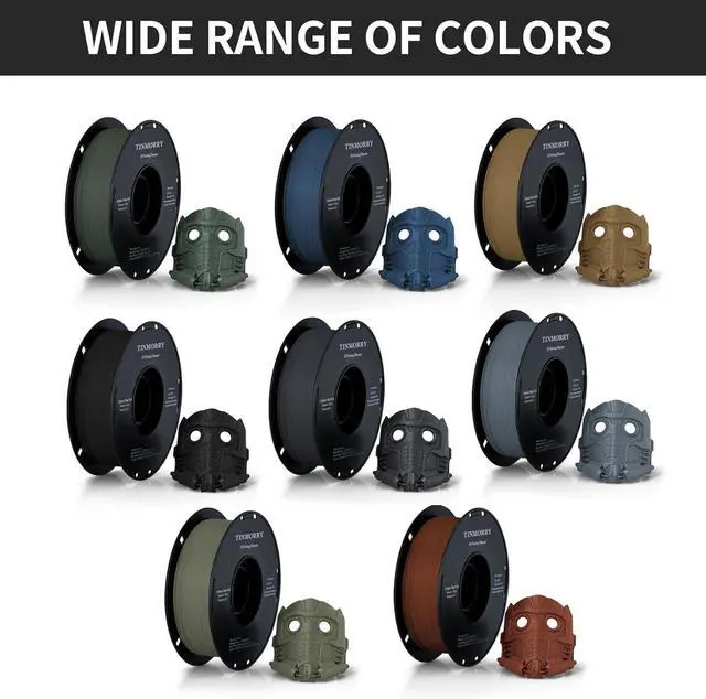 Alt view image 7 of 7 - Carbon Fiber PLA Filament 1.75mm, TINMORRY PLA-CF 3D Printing Filament, Highly Compatible with Bambu FDM 3D Printer, 1 KG 1 Spool, Black