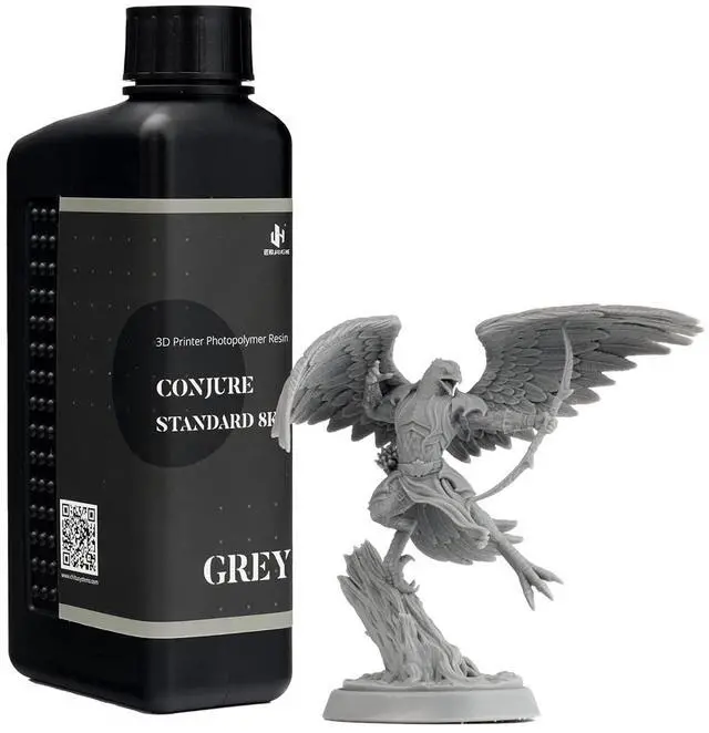 Main image of 1KG 3D Printing Resin Conjure Standard Resin, Upgraded High Precision 405nm Standard UV Light Curing Photopolymer Fast Curing Resin for LCD/DLP/MSLA 3D Printer (Slate Grey, 1kg)