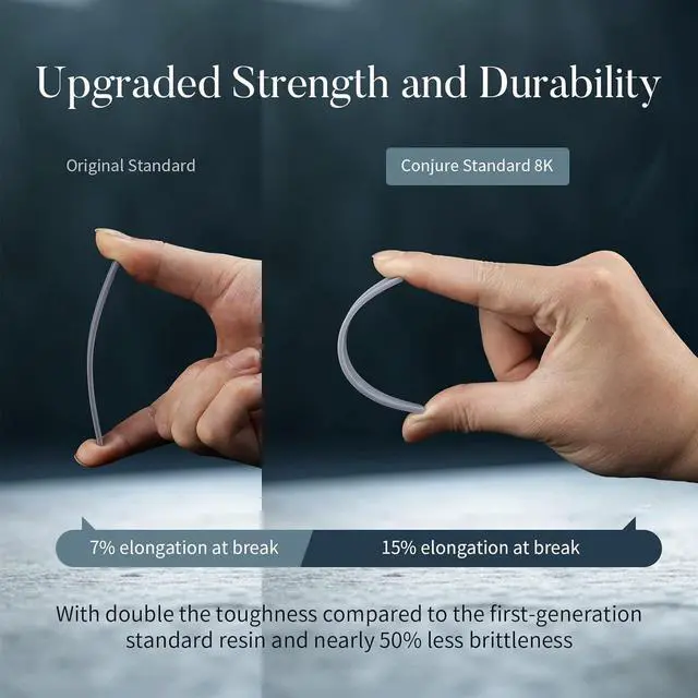 Alt view image 2 of 6 - 1KG 3D Printing Resin Conjure Standard Resin, Upgraded High Precision 405nm Standard UV Light Curing Photopolymer Fast Curing Resin for LCD/DLP/MSLA 3D Printer (Slate Grey, 1kg)