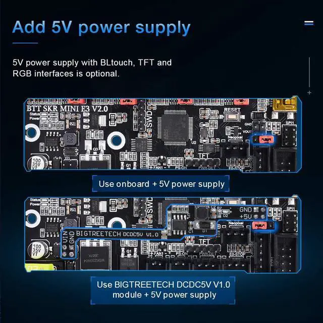 Alt view image 3 of 7 - BIGTREETECH SKR Mini E3 V2.0 Control Board+TFT35 E3 V3.0.1 Touch Screen Display 32Bit Silent Board Integrated with TMC2209 UART Stepper Driver for Ender 3 Ender 5 Ender 3 V2 3D Printer Motherboard