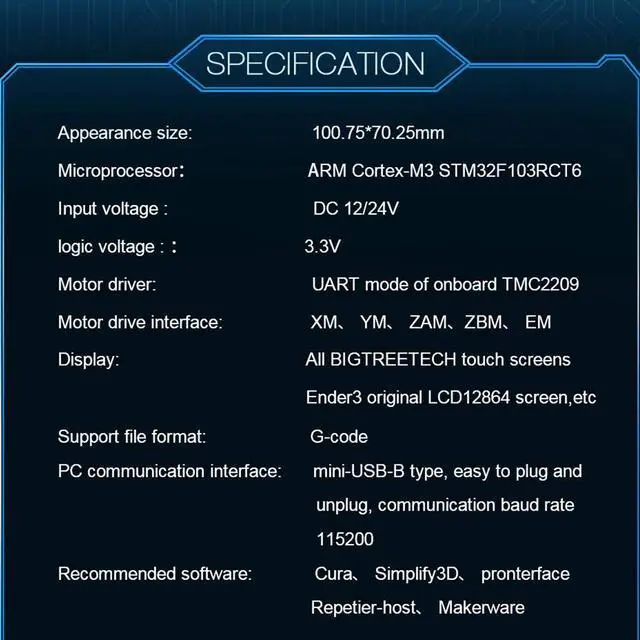 Alt view image 5 of 7 - BIGTREETECH SKR Mini E3 V2.0 Control Board+TFT35 E3 V3.0.1 Touch Screen Display 32Bit Silent Board Integrated with TMC2209 UART Stepper Driver for Ender 3 Ender 5 Ender 3 V2 3D Printer Motherboard