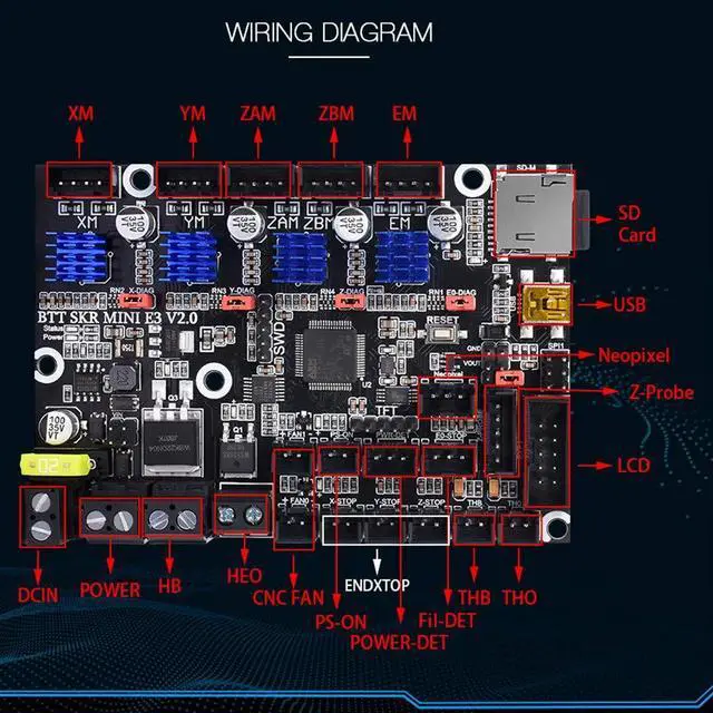 Alt view image 6 of 7 - BIGTREETECH SKR Mini E3 V2.0 Control Board+TFT35 E3 V3.0.1 Touch Screen Display 32Bit Silent Board Integrated with TMC2209 UART Stepper Driver for Ender 3 Ender 5 Ender 3 V2 3D Printer Motherboard