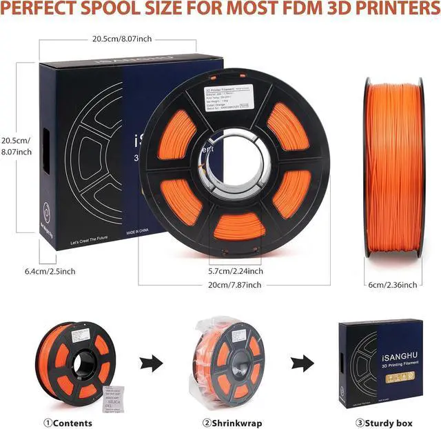 Alt view image 7 of 7 - ASA Filament 1.75mm, UV/Heat Resistant/Weather Resistant ASA 3D Printer Filament, Perfect for Printing Outdoor Functional Parts, Orange Filament 1kg(2.2lbs) Spool