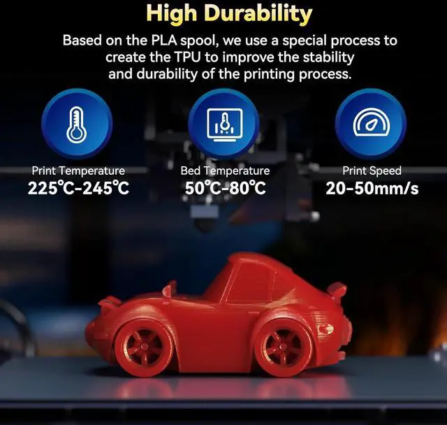 Alt view image 3 of 7 - TPU 95A 3D Printer Filament, Suitable Resilience, Upgrade Cardboard Spool, 1kg, Dimensional Accuracy +/-0.05mm, 1.75mm, White