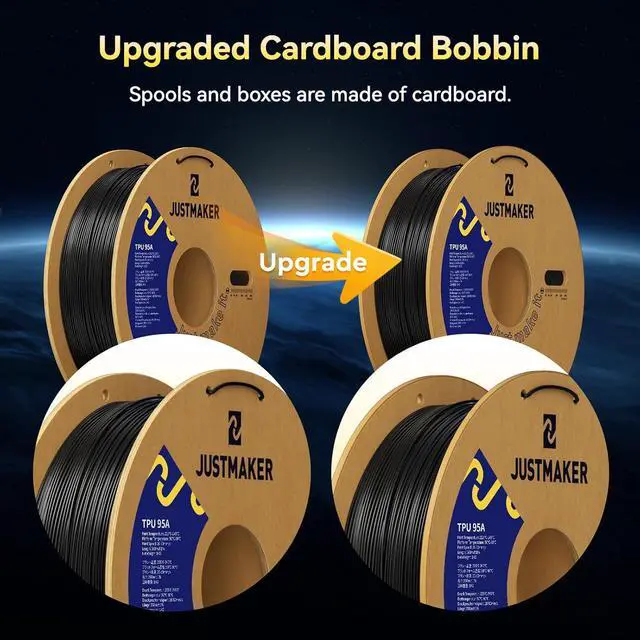 Alt view image 5 of 7 - TPU 95A 3D Printer Filament, Suitable Resilience, Upgrade Cardboard Spool, 1kg, Dimensional Accuracy +/-0.05mm, 1.75mm, White
