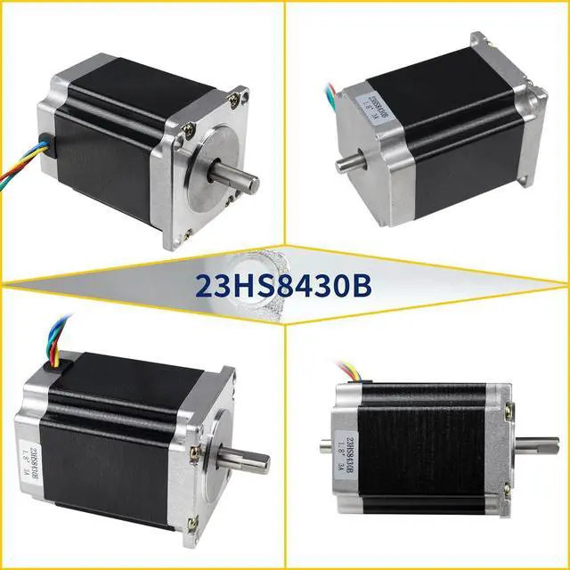 Alt view image 2 of 7 - Nema23 Stepper Motor 76mm Dual Shaft 3A 270oz-in 4 Lead Wire for CNC Router Engraving Milling/3D Printer