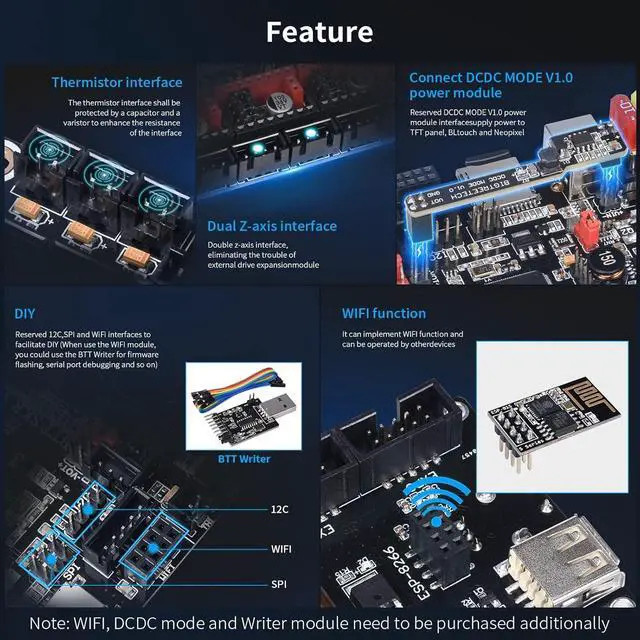 Alt view image 3 of 6 - BIGTREETECH SKR V1.4 Turbo 32Bit Control Board 120MHZ Support 5 Axis TMC2209 Stepper Motor Driver Klipper/Marlin Compatible with HDMI5/TFT35/TFT70 Touch Screen BTT Pi for Ender 3/CR10/Voron DIY Board