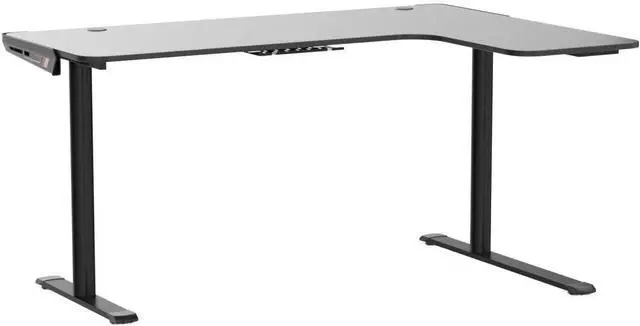 Alt view image 5 of 7 - L Shaped Gaming Desk, 60 Inch L60 Home Office Corner PC Computer Gamer Table Large Writing Workstation Gifts w Mouse Pad Cable Management, Se Saving, Easy to Assemble, Right Black