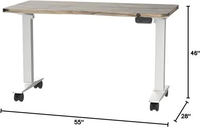 Alt view image 2 of 7 - Monomi Height Adjustable Electric Standing Desk, 55 x 24 Inches Stand up Desk, Sit Stand Home Office Computer Desk, Maple