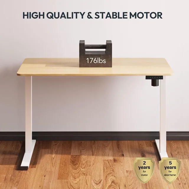 Alt view image 6 of 7 - SANODESK Single Motor 2 Stage Electric Height Adjustable Standing Desk Frame Heavy Duty 176lbs Load Capacity for Home Office (White Frame Only)