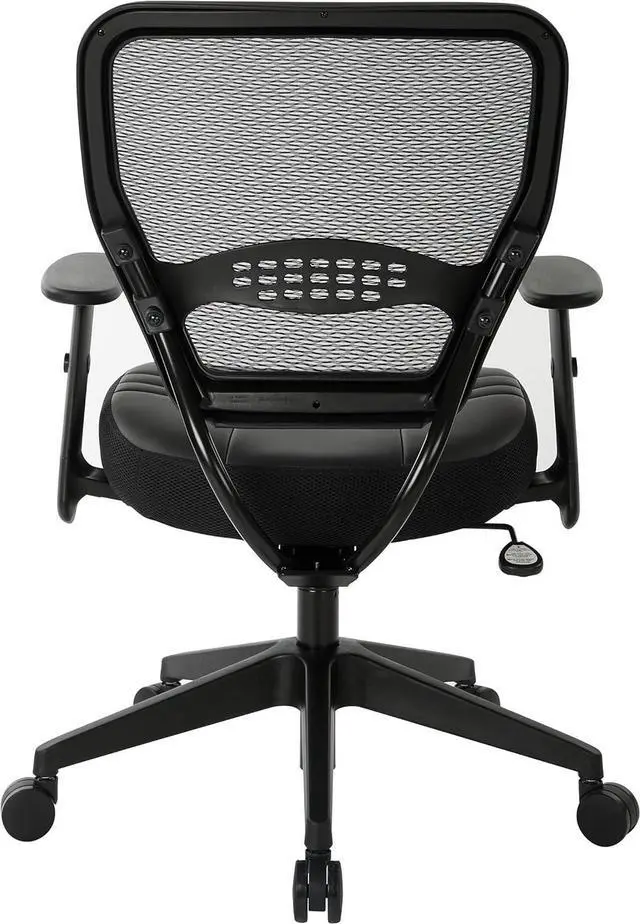 Alt view image 6 of 7 - SPACE Seating Professional AirGrid Dark Back and Padded Black Eco Leather Seat, 2-to-1 Synchro Tilt Control, Adjustable Arms and Tilt Tension with Nylon Base Managers Chair