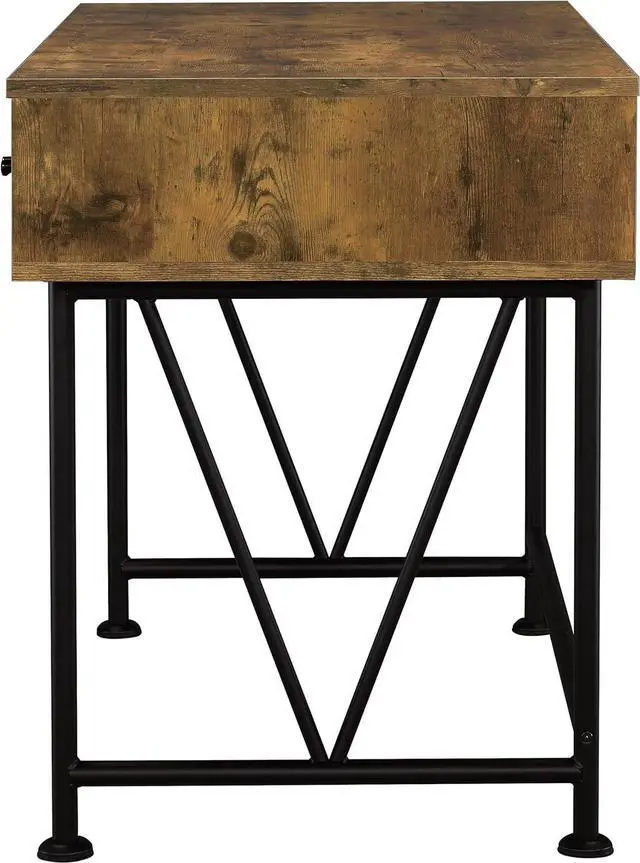 Alt view image 5 of 7 - Coaster Home Furnishings Analiese Rustic 47-Inch 3-Drawer Home Office Computer Writing Desk Study Table with Storage Engineered Eco-Friendly Wood Look Laminate Sturdy Steel Rustic Nutmeg 801541