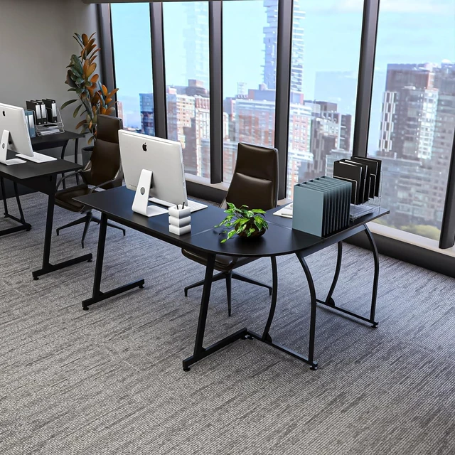 Main image of ZENY 58'' L-Shaped Gaming Desk Computer Corner Desk Reversible Table Home Office Desk PC Workstation Study Writing Desk Wood & Steel