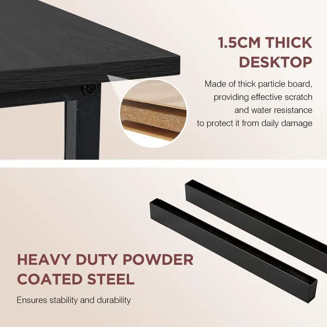 Alt view image 7 of 7 - PayLessHere | 39 Inch Computer Desk | Black | Sturdy Office Desk