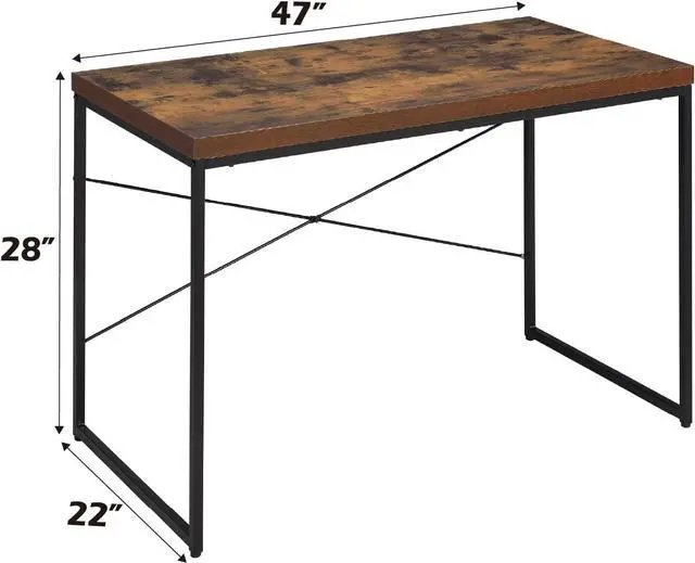 Alt view image 3 of 7 - Acme Bob Rectangular Wooden Top Home Office Desk in Weathered Oak