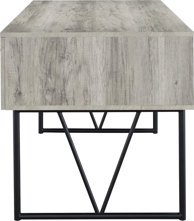 Alt view image 6 of 7 - Coaster Home Furnishings Analiese Rustic 63-Inch 4-Drawer Home Office Computer Writing Desk Study Table with Storage Engineered Eco-Friendly Wood Look Laminate Sturdy Steel Grey Driftwood 801999