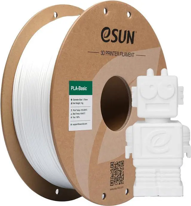 Main image of eSUN PLA Basic Filament 1.75mm, 3D Printer Filament High Speed PLA for Fast Printing, 1KG Spool (2.2 LBS) 3D Printing Filament for High Speed 3D Printers, White