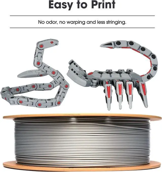 Alt view image 4 of 7 - eSUN PLA Basic Filament 1.75mm, 3D Printer Filament High Speed PLA for Fast Printing, 1KG Spool (2.2 LBS) 3D Printing Filament for High Speed 3D Printers, White