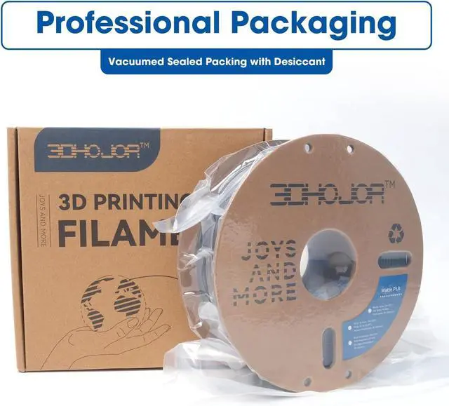 Alt view image 4 of 5 - Matte PLA Filament 1.75mm, Upgrade Matte 3D Printer PLA Filament, 1KG*2 Bundle Cardboard Spool 3D Printing Filament for 3D Printers(Matte Black 2Pack)