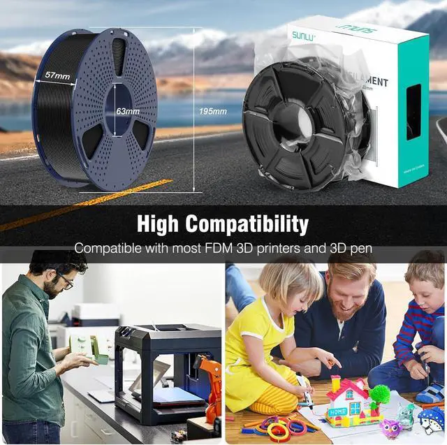 Alt view image 7 of 7 - SUNLU ASA Filament 1.75mm, UV/Rain/Heat Resistant Tough 3D Printer Filament, Great for Printing Outdoor Functional Mechanical Parts, 0.9kg Spool (1.98lbs), 340 Meters, Red