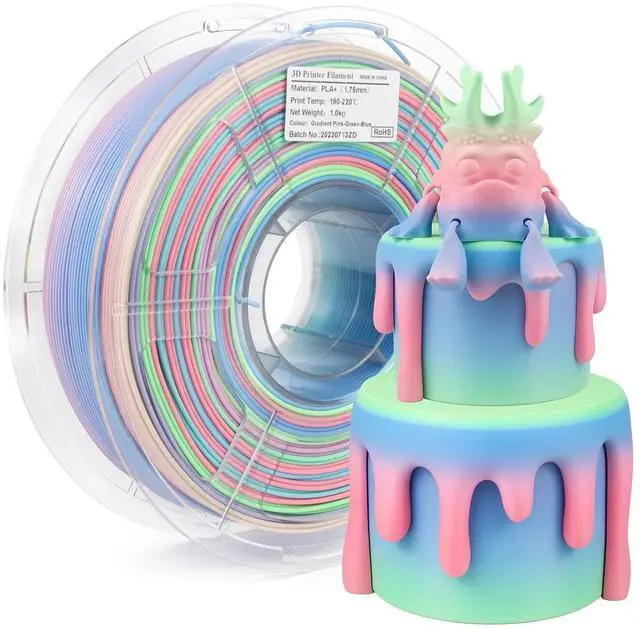 Main image of iSANMATE Rainbow PLA Filament 1.75mm, 3D Printer Filament Matte Color Changing PLA, Pink Green Blue Multicolor Filament, Fast Color Change 3D Printing Filament, 1KG