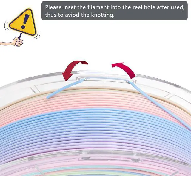 Alt view image 5 of 7 - iSANMATE Rainbow PLA Filament 1.75mm, 3D Printer Filament Matte Color Changing PLA, Pink Green Blue Multicolor Filament, Fast Color Change 3D Printing Filament, 1KG