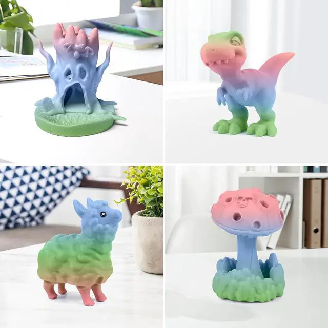Alt view image 4 of 7 - iSANMATE Rainbow PLA Filament 1.75mm, 3D Printer Filament Matte Color Changing PLA, Pink Green Blue Multicolor Filament, Fast Color Change 3D Printing Filament, 1KG