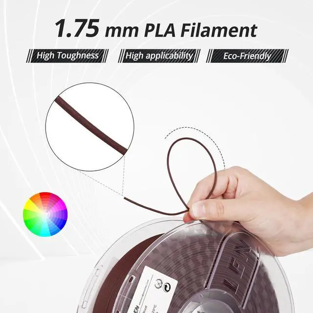 Alt view image 3 of 7 - AMOLEN PLA Filament 1.75mm Dry Rosewood 3D Printer Wood Filament Add 15% Real Wood Fiber, Matte and Frosted 3D Filament 1.75mm PLA Filament 3D Printing Filament, 1kg