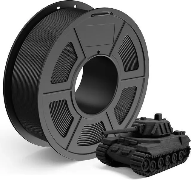 Main image of PLA 3D Printer Filament, PLA Filament 1.75mm, Neatly Wound 3D Printing Filament, Dimensional Accuracy +/- 0.02 mm, 1Kg Spool(2.2 lbs), Fits for Most FDM 3D Printers, PLA Black