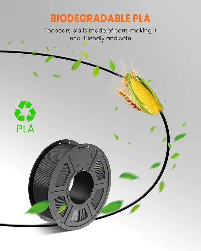 Alt view image 5 of 7 - PLA 3D Printer Filament, PLA Filament 1.75mm, Neatly Wound 3D Printing Filament, Dimensional Accuracy +/- 0.02 mm, 1Kg Spool(2.2 lbs), Fits for Most FDM 3D Printers, PLA Black