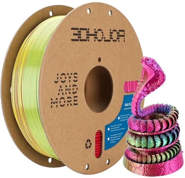 Main image of Silk PLA Filament 1.75mm Red Yellow Blue Triple Color PLA 3D Printer Filament 3 in 1 Coextrusion 1KG Spool(2.2lbs) 3D Printing Filament Dimensional Accuracy +/- 0.03mm