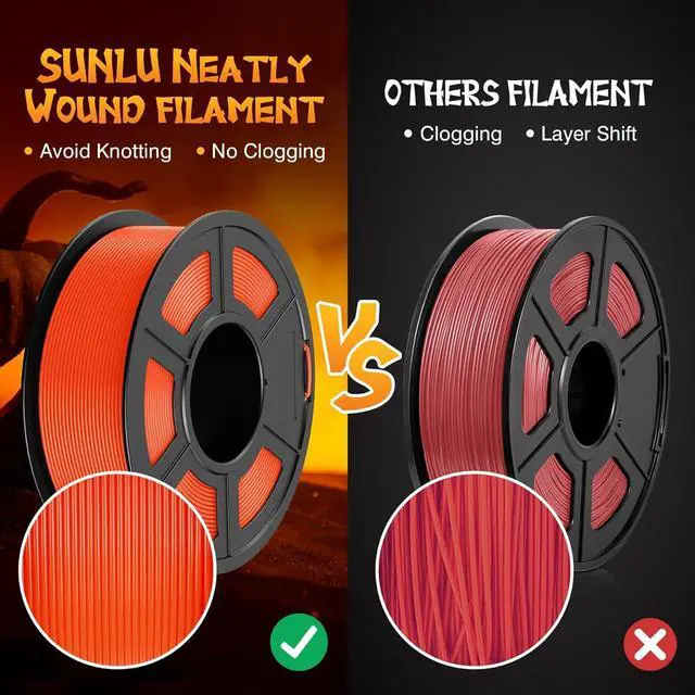 Alt view image 4 of 7 - SUNLU Fluorescent PLA 3D Printer Filament, PLA Filament 1.75mm, Brighter Color for Halloween Decoration, Neatly Wound Filament, Fit Most FDM 3D Printer, 1kg Spool, Fluorescent Yellow
