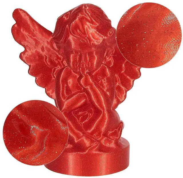 Alt view image 5 of 7 - iSANMATE 3D Printer Filament, Transparent Glitter Red PLA Filament 1.75 mm, 3D Printing Filament 1KG/2.2lb