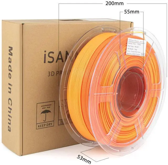 Alt view image 7 of 7 - iSANMATE Gradient Multicolors Filament, PLA Plus Rainbow Filament 1.75mm, Fast Change Multicolor Rainbow PLA Filament, Red, Orange 3D Printing Filament 1KG/2.2lb