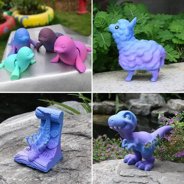 Alt view image 3 of 7 - iSANMATE 3D Printer Filament, Pla Filament 1.75mm, Gradient Blue Purple Filament, Color Change Rainbow Filament, 3D Printing Filament 1KG/Spool