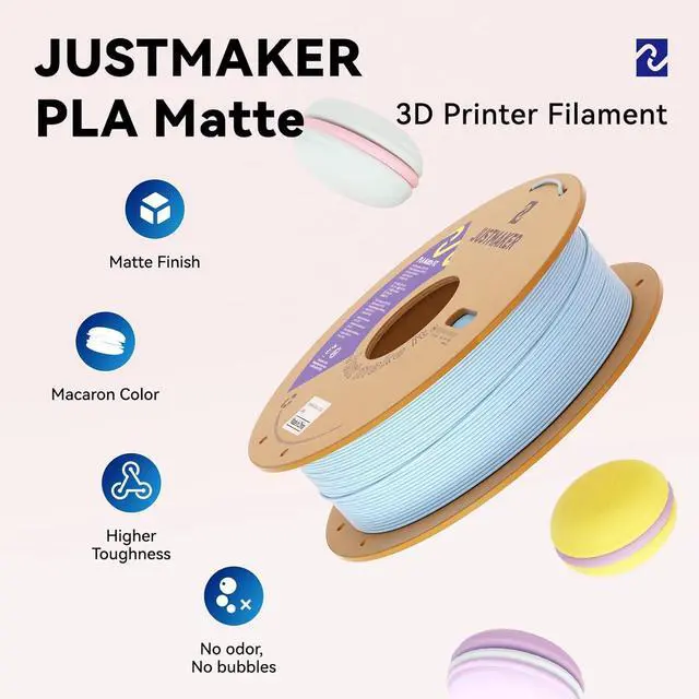 Alt view image 2 of 7 - Matte PLA+ 3D Printer Filament, Upgrade Cardboard Spool, Dimensional Accuracy +/-0.03mm, 1.75mm, 1kg, Coral Pink