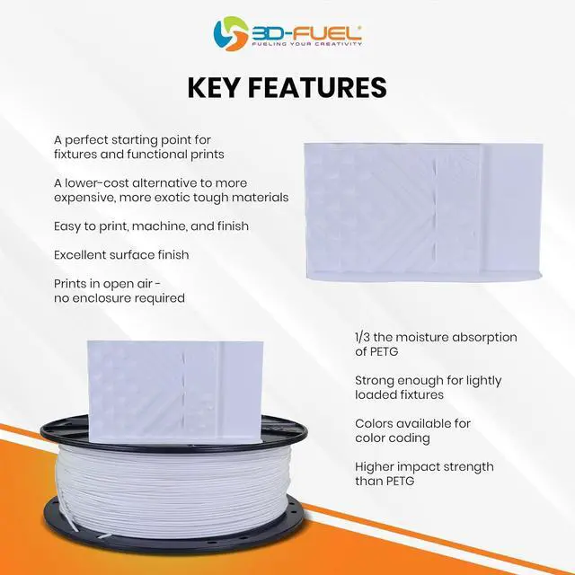 Alt view image 3 of 4 - 3D-Fuel Tough Pro PCTG Filament for 3D Printing, Better Than PETG Filament, Made in The USA, 3D Printer Filament, Dimensional Accuracy +/- 0.02 mm, 1.75mm, 1 kg Spool, Chocolate Brown