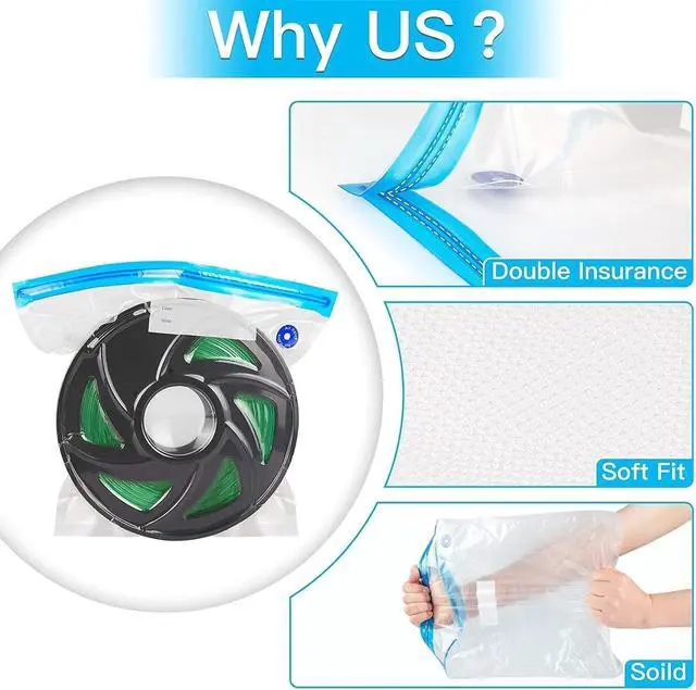 Alt view image 4 of 6 - YOOPAI Filament Storage Bag Vacuum Kit-20Pack Cleaning Drying Sealed Bags for 3D Printer Filament with Desiccants/Humidity Indicator Cards/Hand Pump (Plastic 13.2 x 12.7inch)