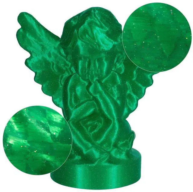 Alt view image 5 of 7 - iSANMATE 3D Printer Filament, Transparent Glitter Green PLA Filament 1.75 mm, 3D Printing Filament 1KG/2.2lb