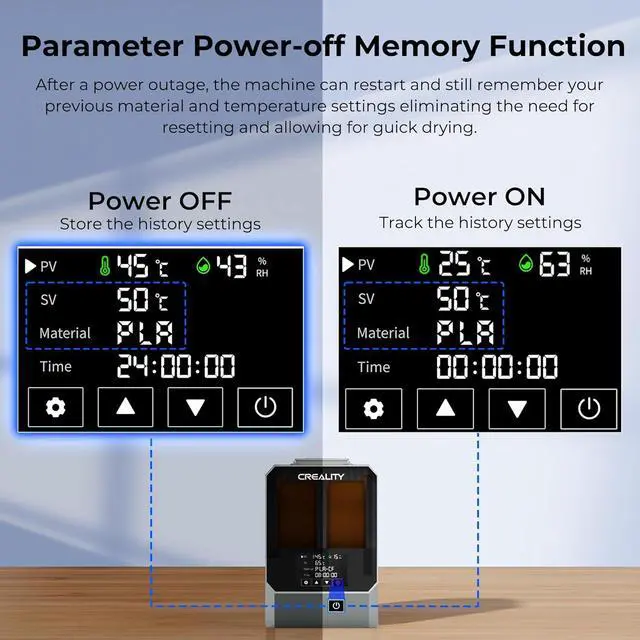 Alt view image 7 of 7 - 2024 Official Space Pi Filament Dryer Plus, 2 Rolls 3D Printer Filament Dry Box with 360° PTC Fast Heating, 4'' LCD Touch Screen, Filament dehydrator Fits 1.75/2.85mm PLA PETG ABS Filament
